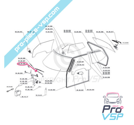 Front wiper arm