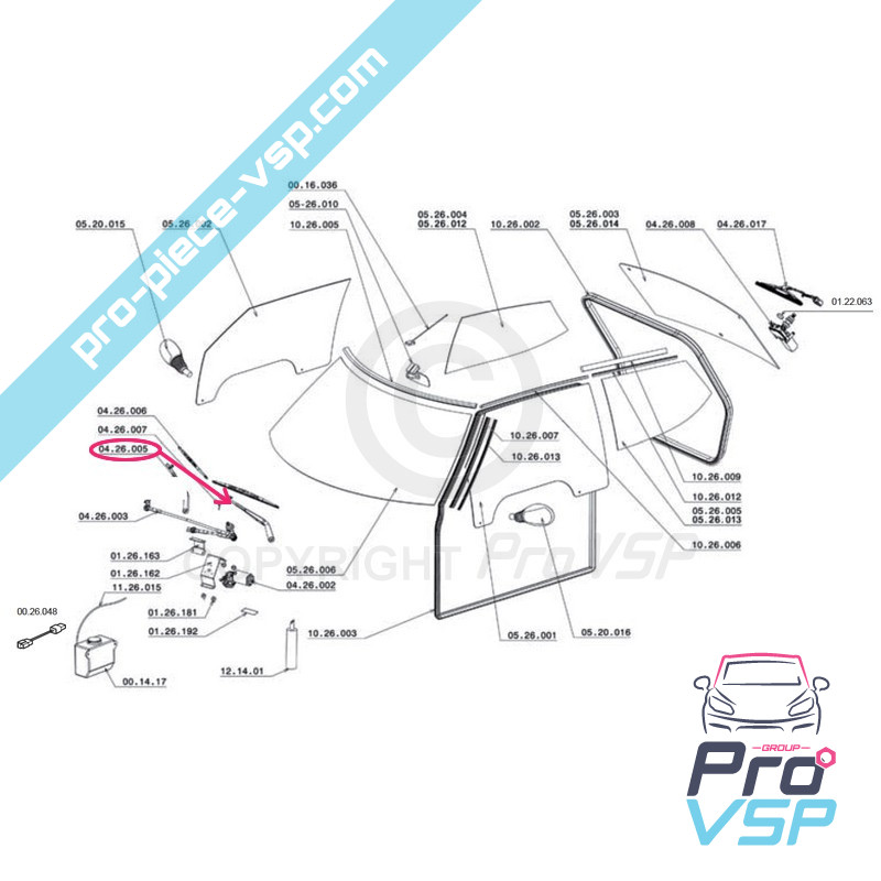Front wiper arm