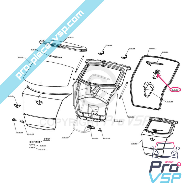 Rear wiper motor