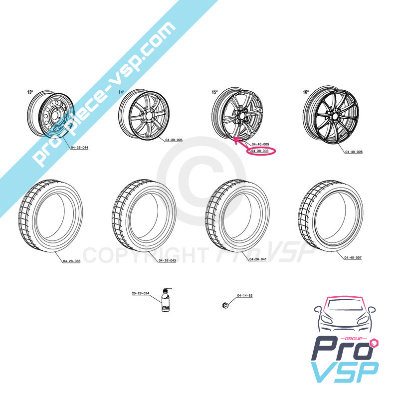 15 inches aluminum rim