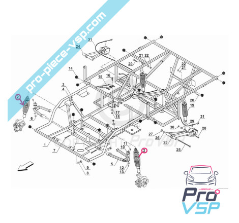 Front shock absorber