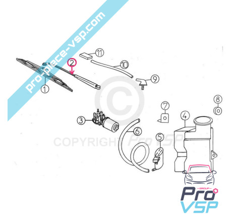 Front wiper arm