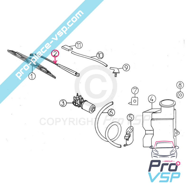 Front wiper arm