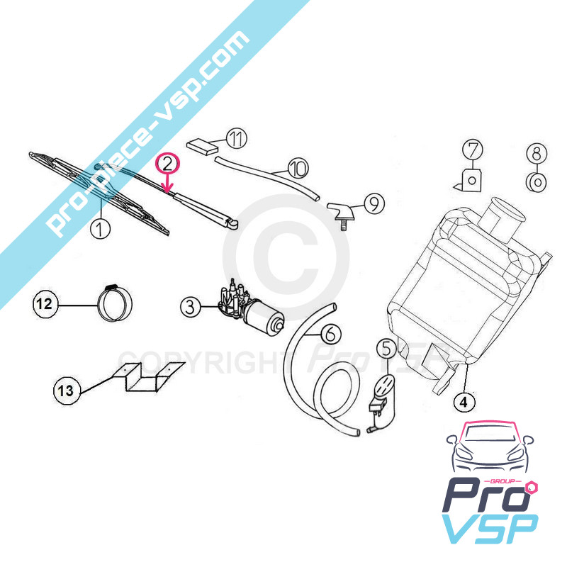 Front wiper arm
