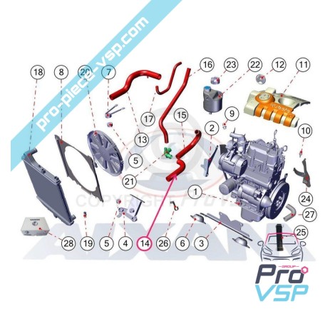 Lower radiator hose