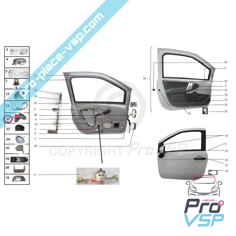 Vasen peili Bellier B8