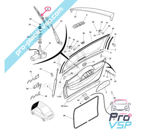 Rear wiper blade
