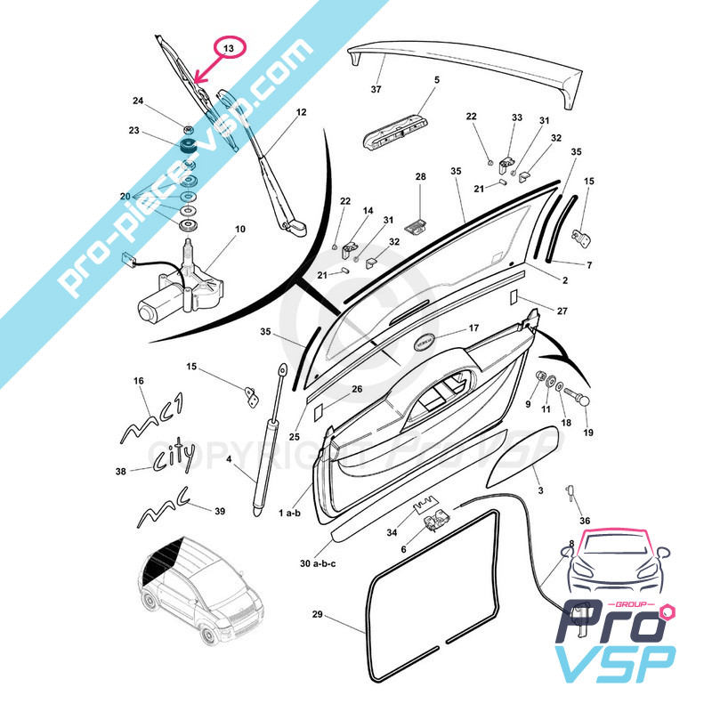 Rear wiper blade