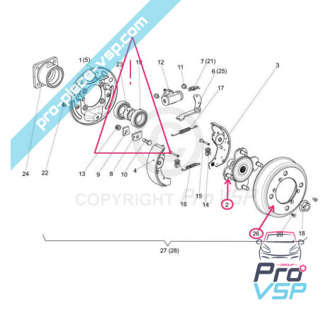Rear wheel hub