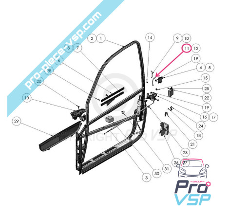 Left door lock barrel