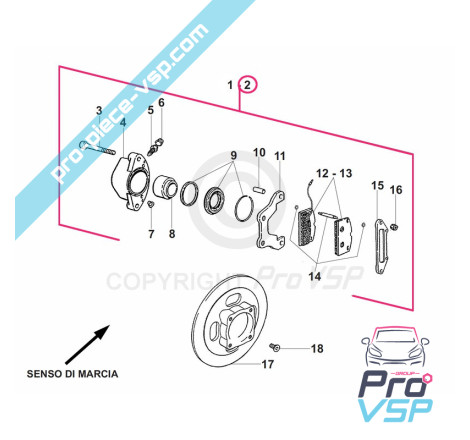 Front left brake caliper