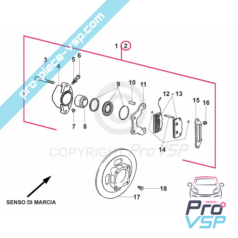 Front left brake caliper