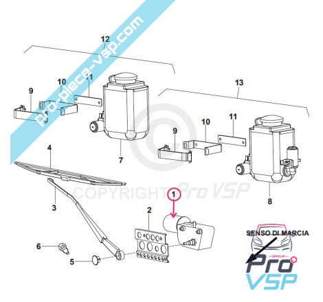 Front wiper motor