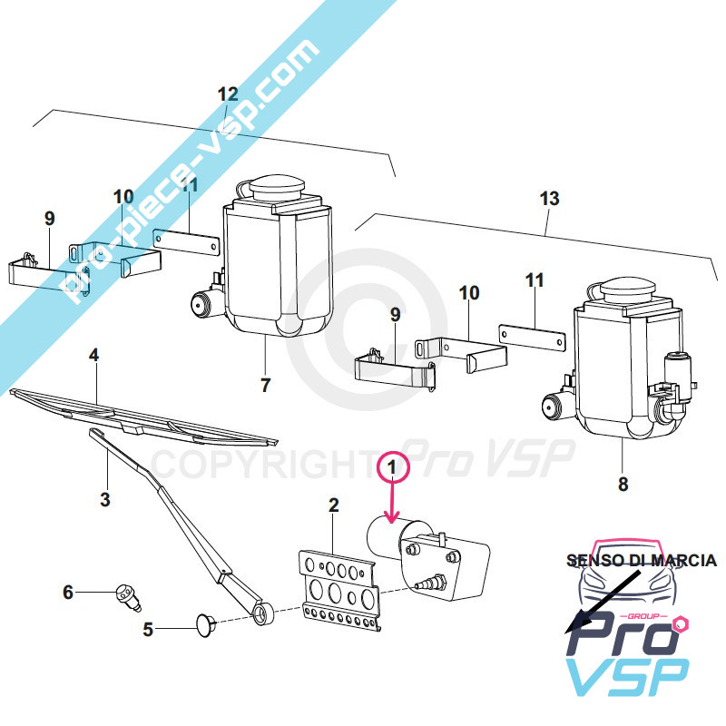 Front wiper motor
