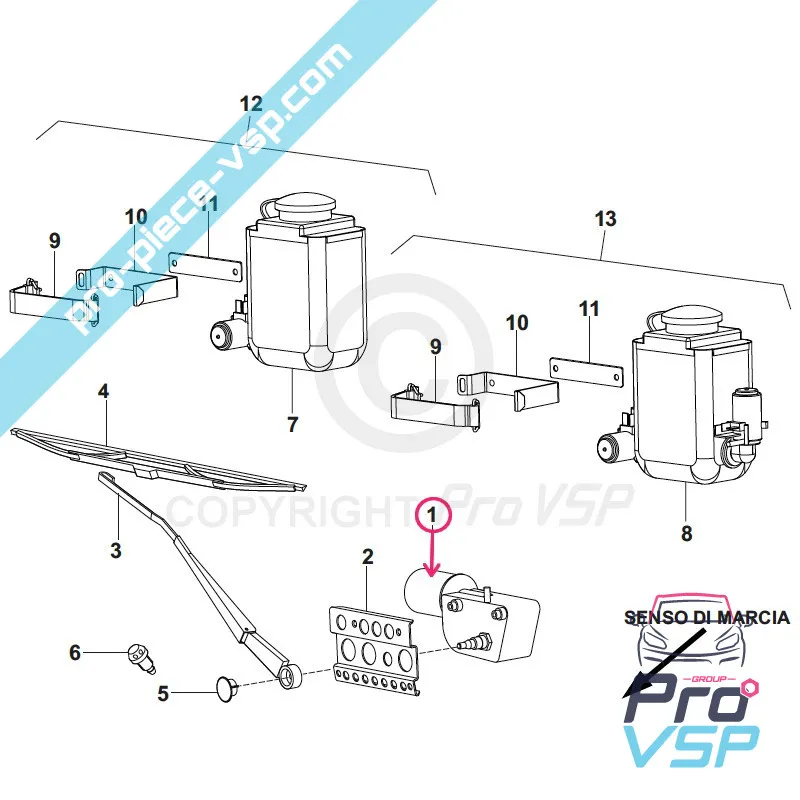 Front wiper motor