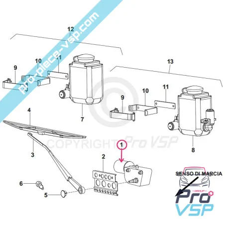 Front wiper motor