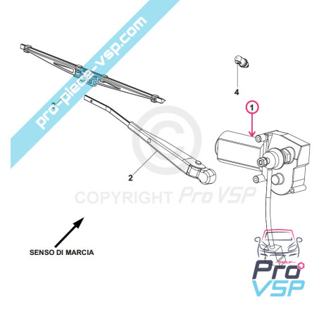 Rear wiper motor