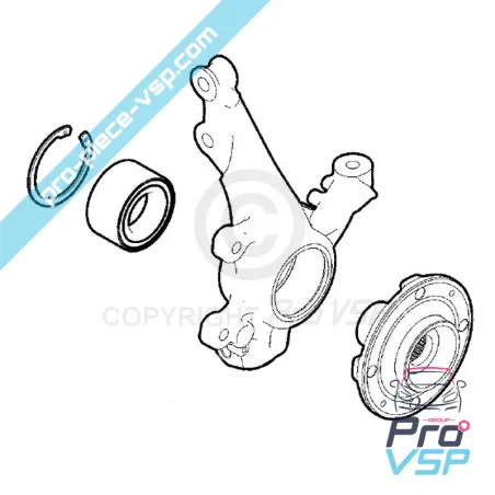 Pivot de fusée avant gauche pour Citroën Ami / Opel Rocks-E