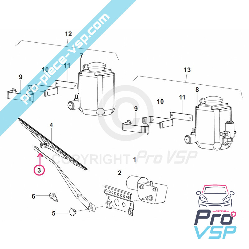 Front wiper arm