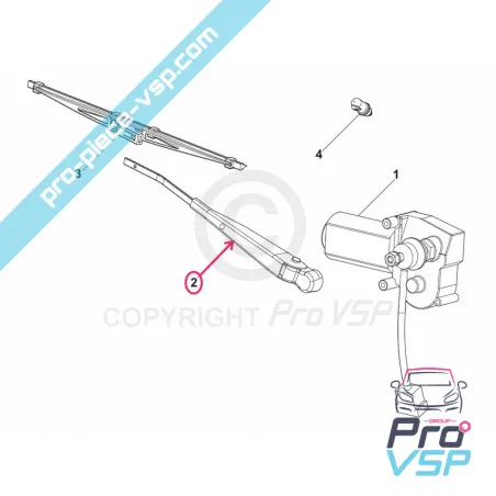 Brazo de limpiaparabrisas trasero