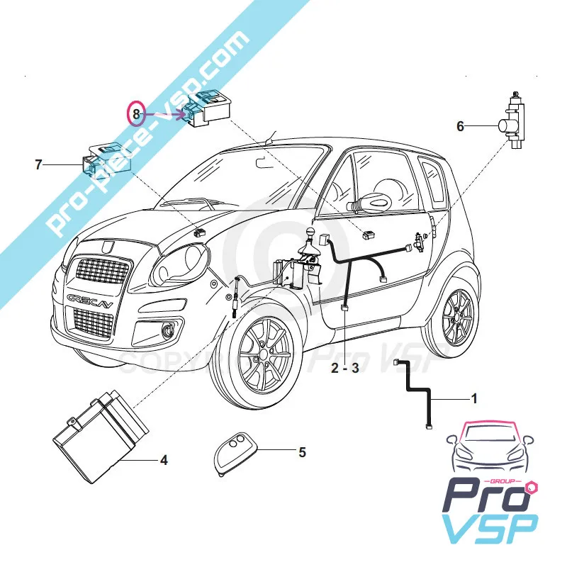 Interrupteur de lève vitre gauche Interrupteur de lève vitre gauche