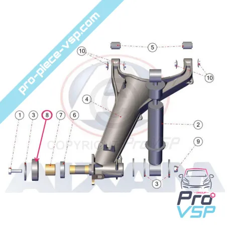 Rodamiento de la rueda trasera