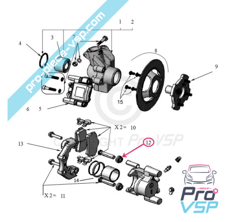 Front brake caliper kit
