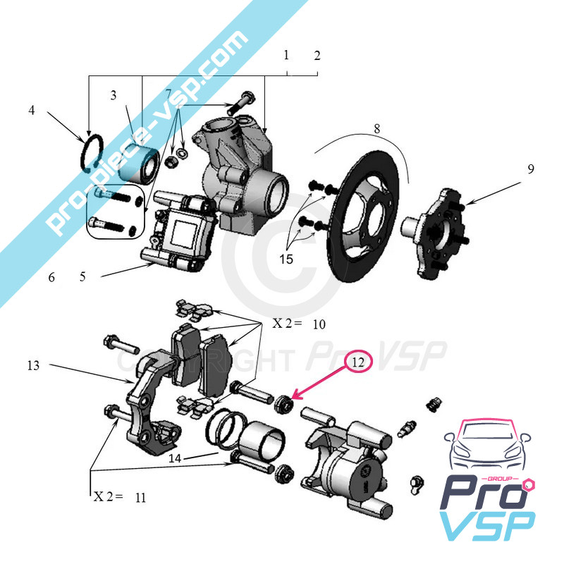 Front brake caliper kit