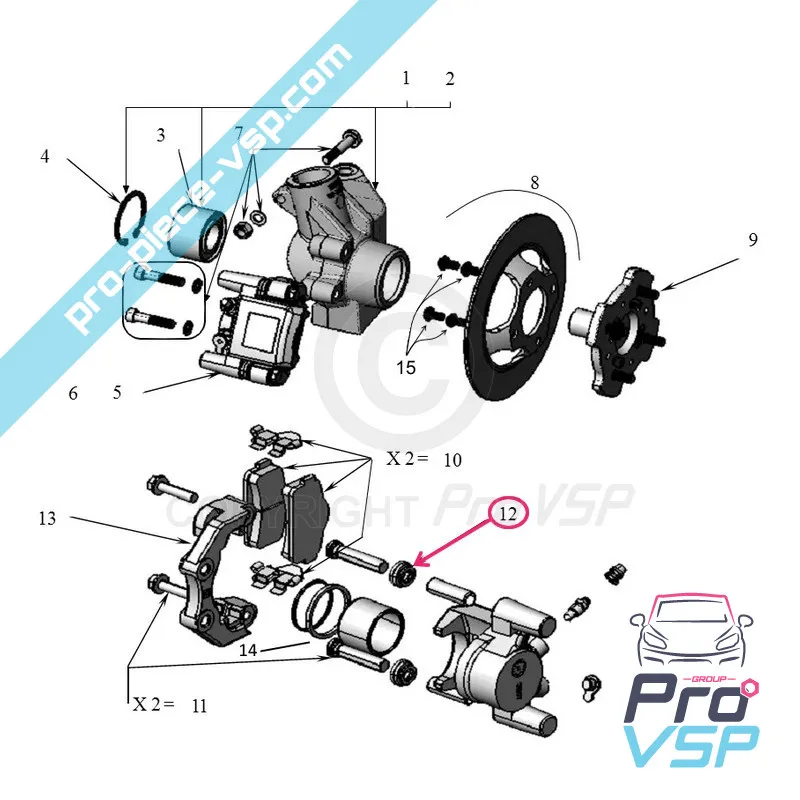 Kit de calibrador freno delantero