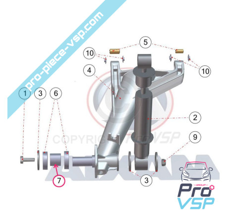 Rear arm spacer