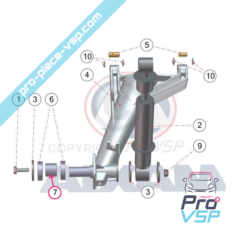 Rear arm spacer