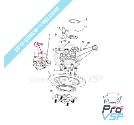 Front left brake caliper