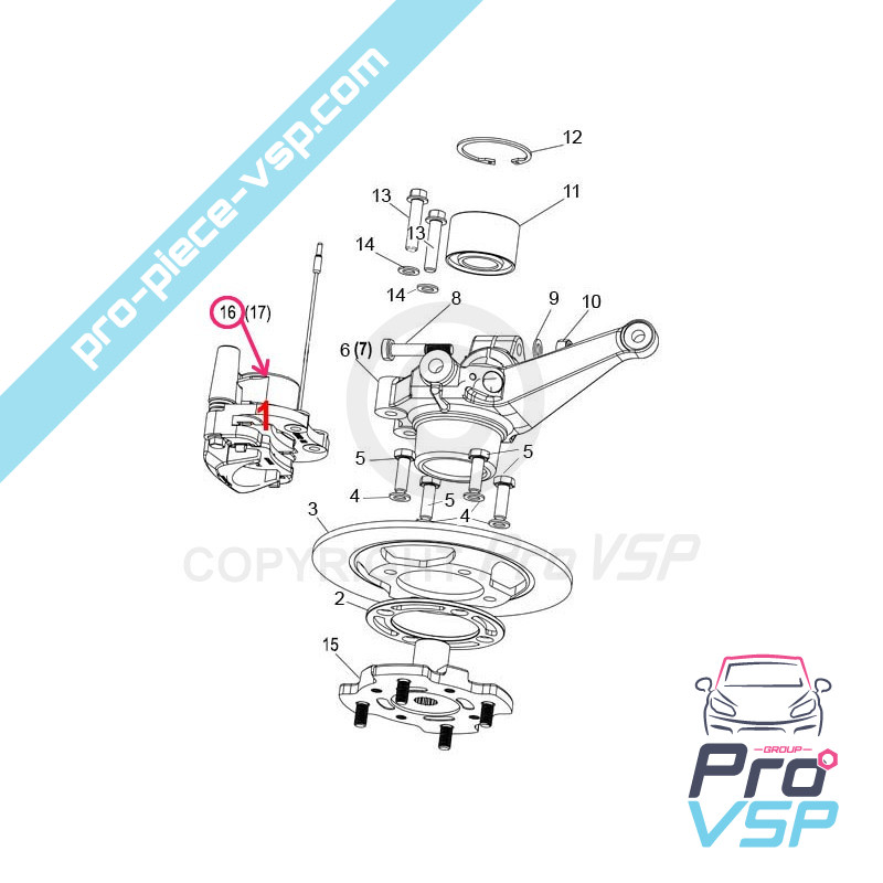 Front left brake caliper