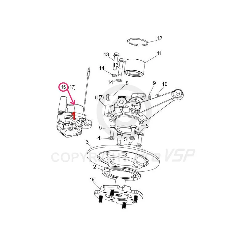 Front left brake caliper
