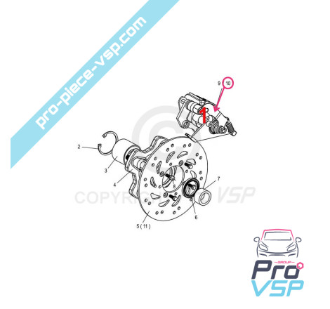 Right rear brake caliper