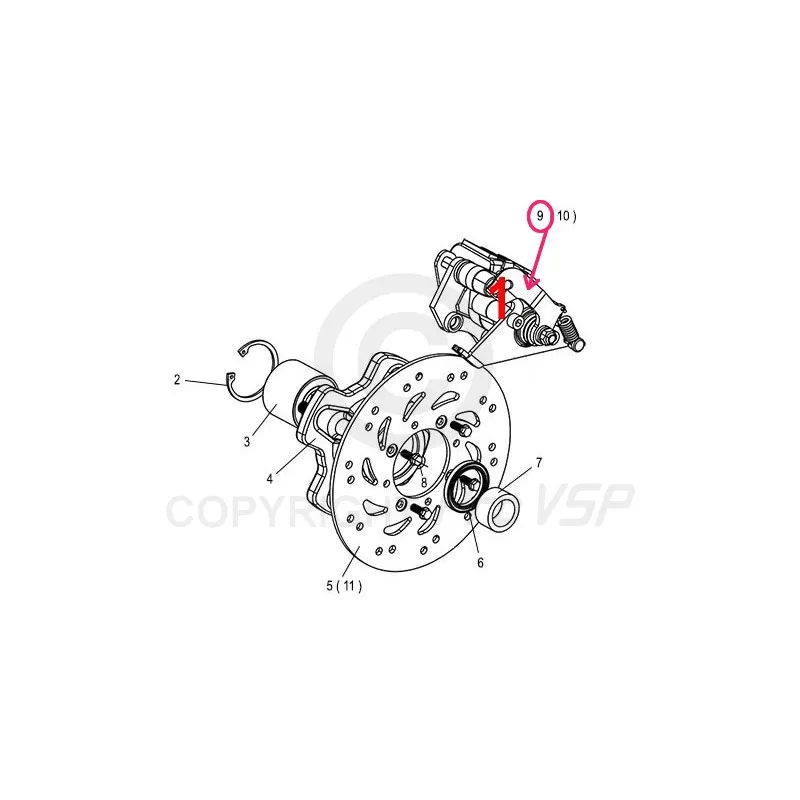 Rear brake caliper left