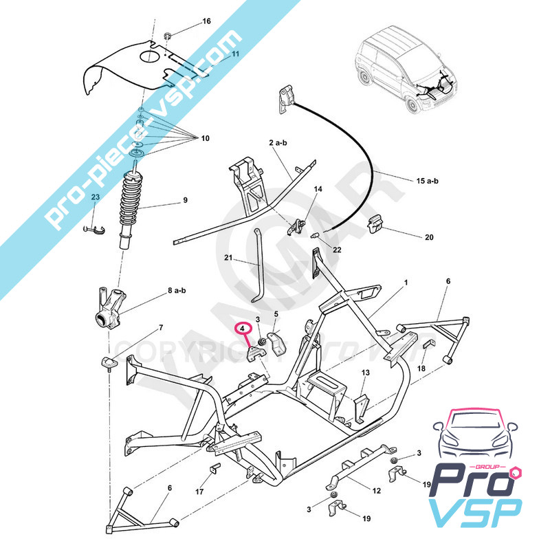 Lower rear motor support