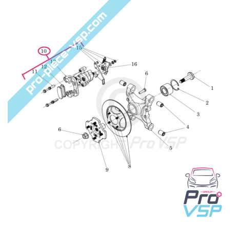 Red left brake brake caliper