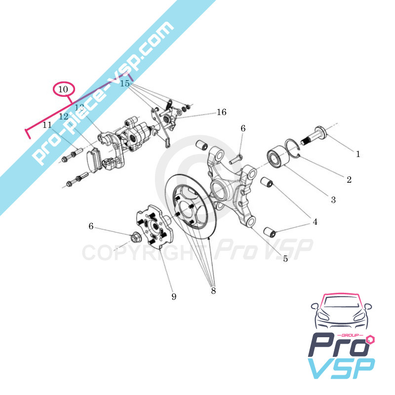 Red left brake brake caliper