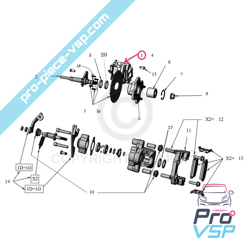 Red left brake brake caliper