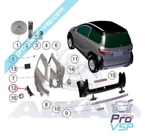 Right rear wing extension