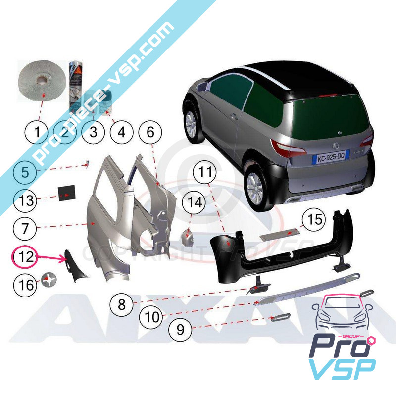Right rear wing extension