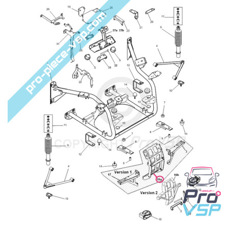 Central front motor mount