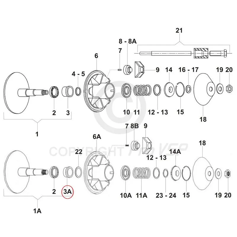 Spacer support bearing drive drive