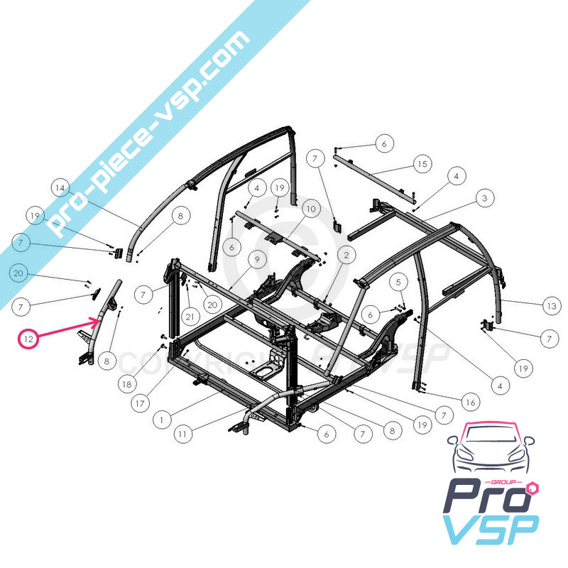 Jambe de suspension droite