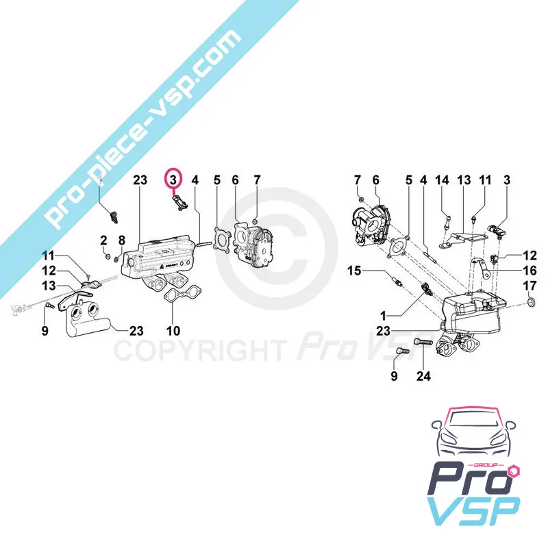 Capteur de pression d'air pour moteur Lombardini LGW523 MPI