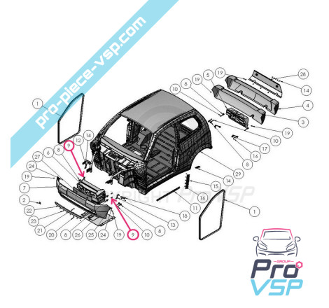 Front shock absorber fixing screw