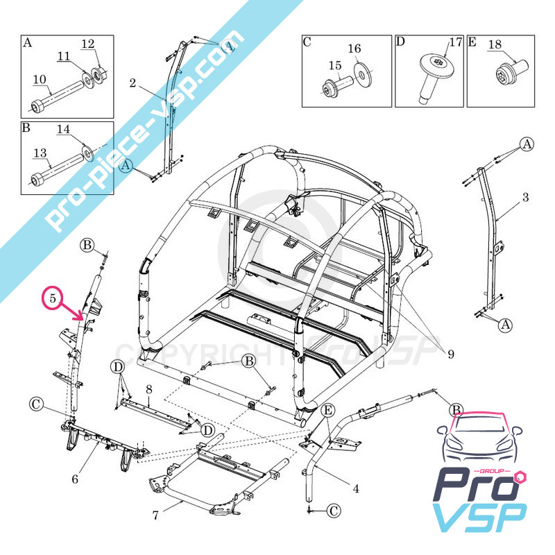 Jambe de suspension droite