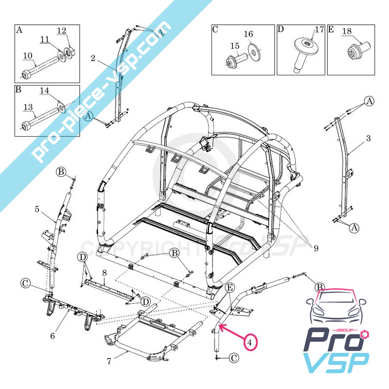 Jambe de suspension gauche