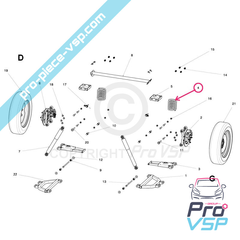 Rear shock absorber spring